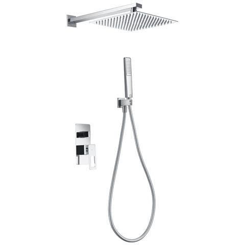 Imex Kit Incasso Doccia Miscelatore Cromato Acciaio Inox S304 E Ottone 2 Vie Soffione 25x25 Cm Anticalcare Tubo Flessibile Pvc 150 Cm Cartuccia Monocomando 35 Mm Maniglia Supporto A Parete Imex-bdc03 - Foto 2