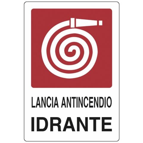 Cartello Segnaletica ""lancia Antincendio Idrante"" 30x20 Confezione Da 5 Pezzi - Foto 1