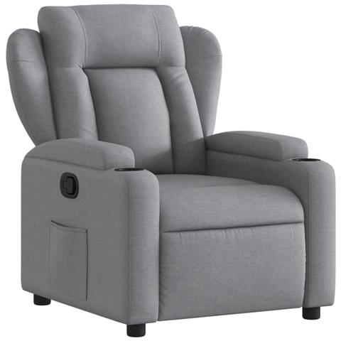 Poltrona reclinabile in tessuto grigio chiaro - Foto 1