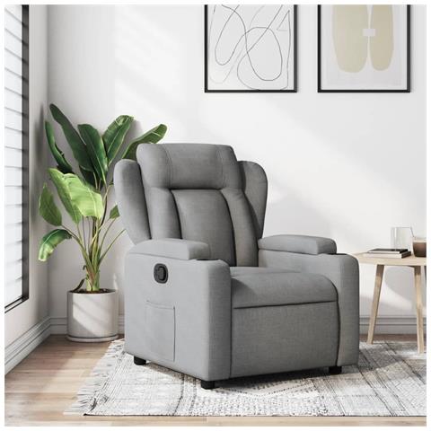 Poltrona reclinabile in tessuto grigio chiaro - Foto 2