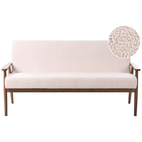Divano 3 Posti Esrum Bouclé Marrone Scuro /beige - Foto 2