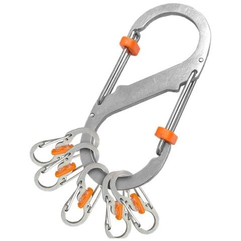 Set Di Moschettoni A Forma Di Otto Con Blocco Grande - Acciaio Inossidabile, Opzioni Multicolore Silver - Foto 1