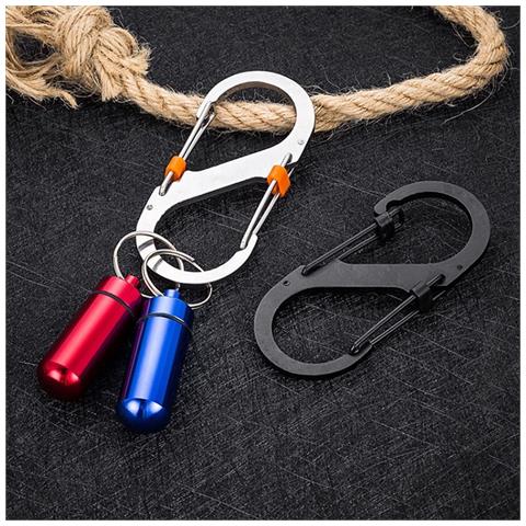 Set Di Moschettoni A Forma Di Otto Con Blocco Grande - Acciaio Inossidabile, Opzioni Multicolore Silver - Foto 7
