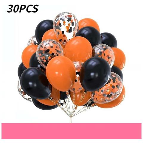 Set Di 30 Palloncini In Lattice Neri E Arancioni - Perfetto Per Decorazioni Di Feste Di Compleanno - Foto 1