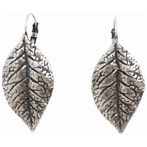 Ciondolo A Forma Di Foglia Placcato Argento - Foto 1