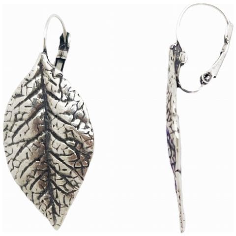 Ciondolo A Forma Di Foglia Placcato Argento - Foto 2