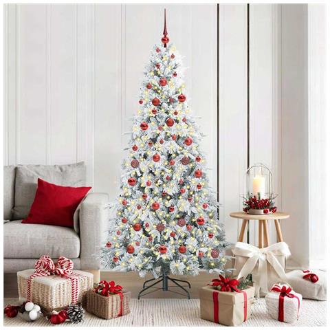 Albero di Natale Artificiale con Rami Pieghevoli Bianco 180 cm - Foto 2