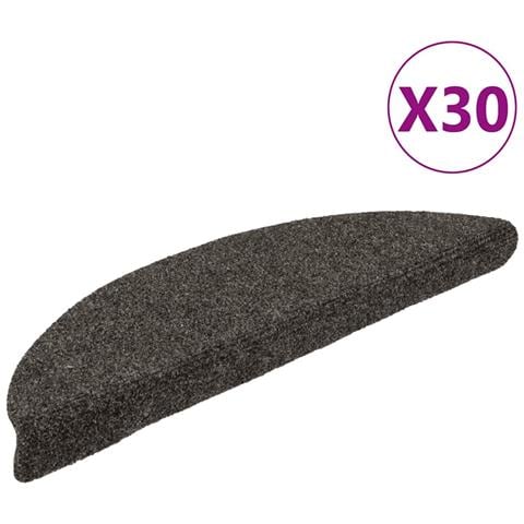Tappetini per scale autoadesivi 30 pz 56x17x3 cm antracite semicircolari - Foto 1