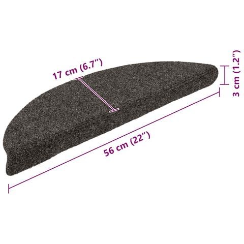 Tappetini per scale autoadesivi 30 pz 56x17x3 cm antracite semicircolari - Foto 8