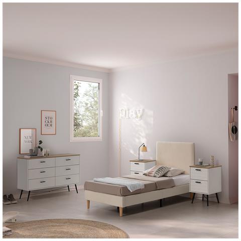 Testiera Niebla 90x60 Cm Tessuto Pecora Beige - Foto 2