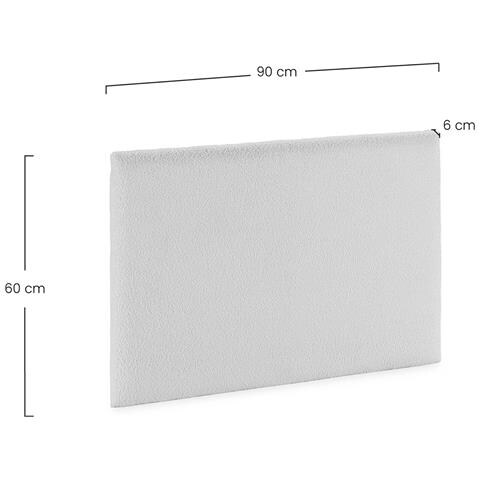 Testiera Niebla 90x60 Cm Tessuto Pecora Beige - Foto 6
