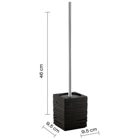 Scopino Con Ciuffo In Setole D'appoggio In Resina Qu33 Serie Quadrotto Nero - Foto 2
