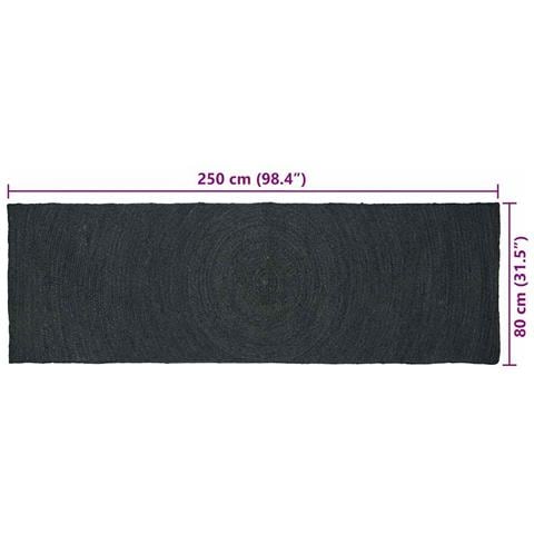 Tappeti per area Rettangolare Grigio scuro 80 x 250 cm Juta - Foto 9