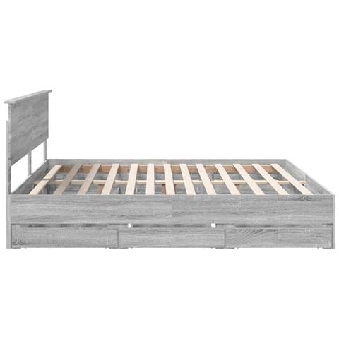 Struttura del letto con cassetto Grigio Sonoma 200 x 200 cm - Foto 9