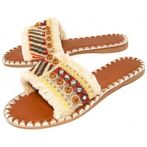 Sandali Piatti Indiplasa Beige Beige Materiale Sintetico - Foto 1