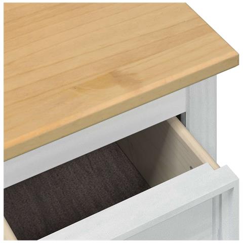 storage box con cassetto Bianco 90 x 78 x 45 cm Pino massello - Foto 9