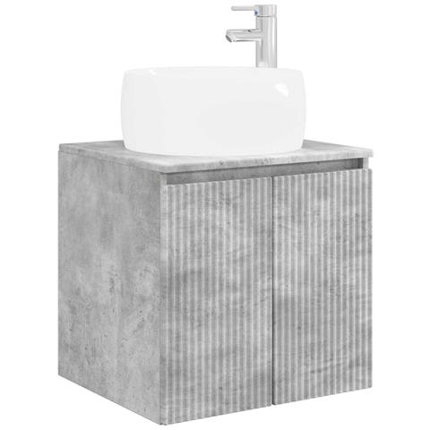 Mobile Lavabo da Parete Grigio Cemento 49,5 x 44,5 x 66 cm - Foto 1