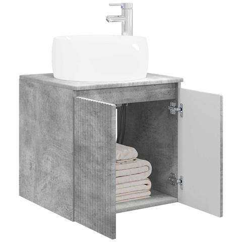 Mobile Lavabo da Parete Grigio Cemento 49,5 x 44,5 x 66 cm - Foto 2