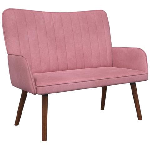 Sofa a Due Posti Rosa 115 x 61 x 87 cm Velluto - Foto 1