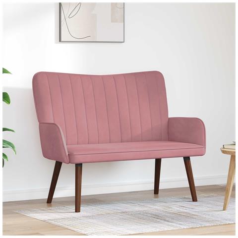 Sofa a Due Posti Rosa 115 x 61 x 87 cm Velluto - Foto 2