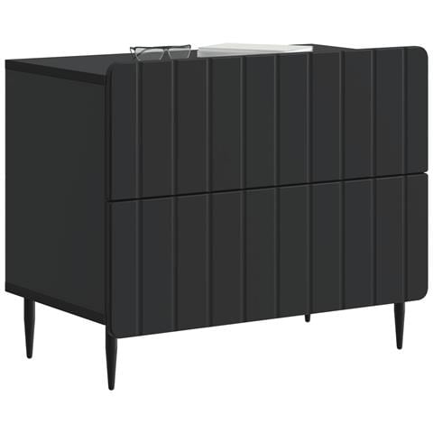 Armadio da Notte Nero 62 x 34,5 x 49,5 cm Legno ingegnerizzato - Foto 2