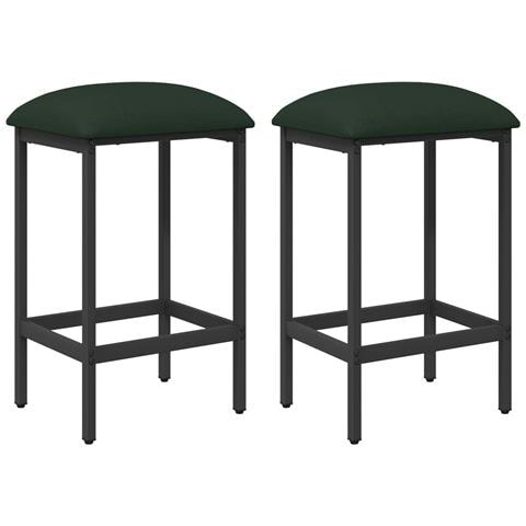 Sgabello da bar 2 pz Verde Scuro 40 x 32 x 64 cm - Foto 1