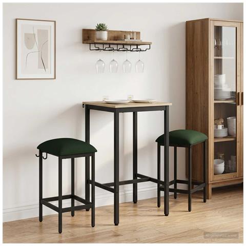 Sgabello da bar 2 pz Verde Scuro 40 x 32 x 64 cm - Foto 2