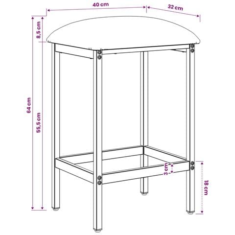 Sgabello da bar 2 pz Verde Scuro 40 x 32 x 64 cm - Foto 7
