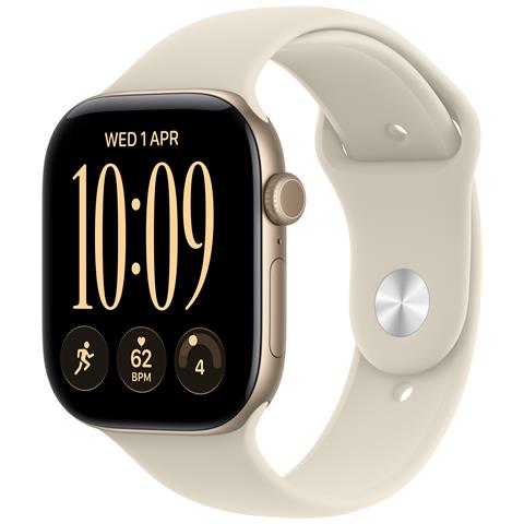 Watch Series 12 GPS + Cellular, cassa 42 mm in alluminio color oro chiaro con cinturino Sport sabbia - S /M - Foto 1