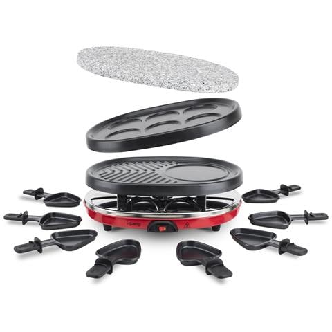 RP412 Raclette multifunzione 8 persone, Pietra naturale, Grill,Temperatura regolabile, 8 teglie antiaderenti - Foto 2