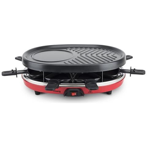 RP412 Raclette multifunzione 8 persone, Pietra naturale, Grill,Temperatura regolabile, 8 teglie antiaderenti - Foto 6