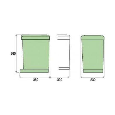 Pattumiera Estraibile Ad Incasso Art. 280 Grigio Chiaro - Foto 2