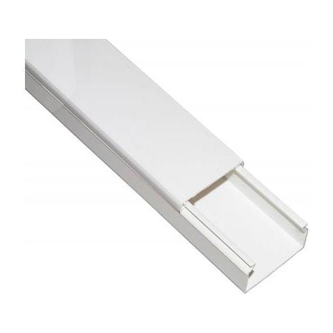 CANALINA PASSACAVI ADESIVA IN PVC MM 40x25 MT 2 CON COPERCHIO SCORREVOLE BIANCO - Foto 2