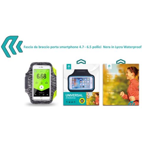 Fascia Da Braccio Porta Smartphone 4.7 - 6.5 Pollici Nera - Foto 2
