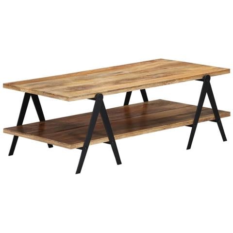 Tavolino Da Caffè 115x60x40 Cm In Legno Massello Di Mango - Foto 1