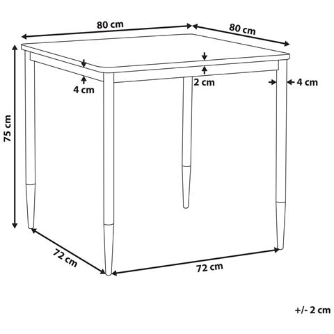 Tavolo Da Pranzo 80 X 80 Cm Nero Shalford - Foto 14