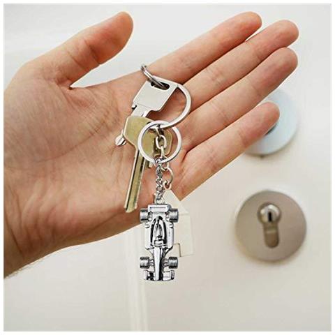 Argento Racing Car Portachiavi Sport F1 Motore Della Catena Chiave Dellautomobile - Regali Di Automobilismo - Novit Di Metallo Cromato Portachiavi - Accessorio Dellanello Chiave Per La Casa O In Auto Chiavi - Foto 2