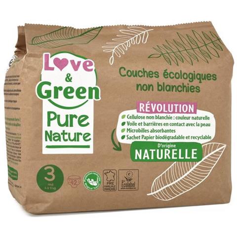 Pannolini Ipoallergenici Non Sbiancati Pure Nature - Certificati Ecolabel T3 X 42 (da 4 A 9 Chili)  - Foto 1