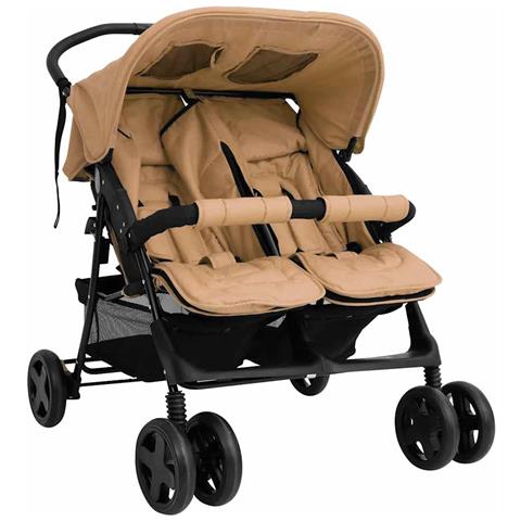 Passeggino Gemellare Tortora In Acciaio - Foto 1