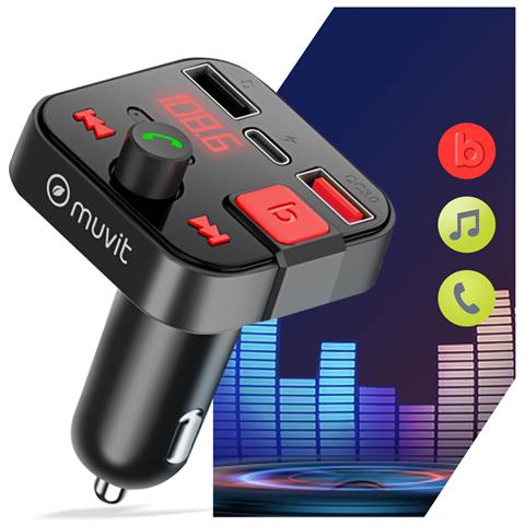 Trasmettitore Fm Bluetooth Accendisigari Con Porta Di Ricarica Usb E Usb-c Muvit - Foto 5