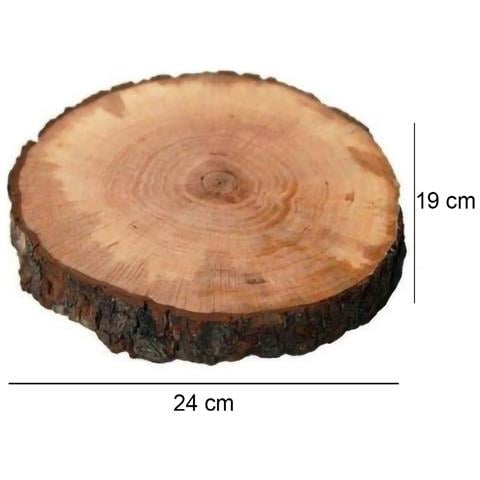 Tagliere Rotondo In Legno Corteccia Diametro 19-24 Tronco Vassoio Centrotavola - Foto 2
