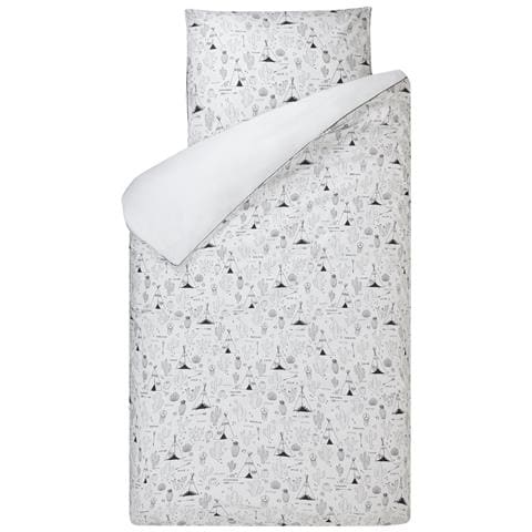 Biancheria Da Letto Tepee Nero Su Bianco 135 X 200 - Foto 1