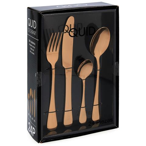 Servizio Di Posate Celebrart Metallo Rame 24 Pezzi - Foto 2