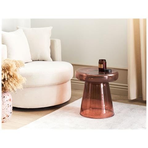 Tavolino Vetro Rosso Scuro Caldera - Foto 1