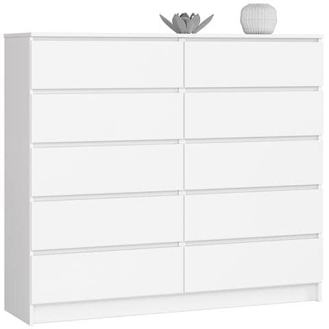 Cassettiera K140, 10 cassetti, 138x40x121 cm, Colore Bianco - Foto 1