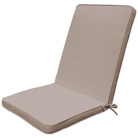 Cuscino In Poliestere Sfoderabile E Impermeabile Con Schienale Medio 90x40 Cm Per Sedia - Tan - Foto 1