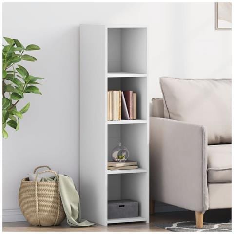 Credenza Bianca 30x41x124 Cm In Legno Multistrato - Foto 1