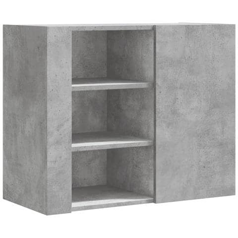 Armadietto A Muro Grigio Cemento 75x35x60 Cm In Truciolato - Foto 2