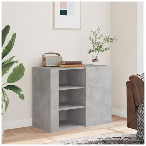 Armadietto A Muro Grigio Cemento 75x35x60 Cm In Truciolato - Foto 3