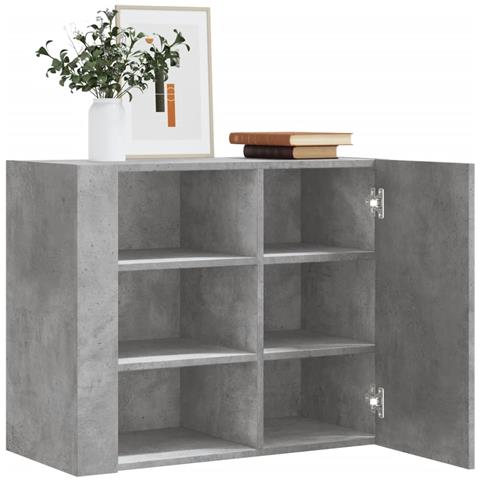 Armadietto A Muro Grigio Cemento 75x35x60 Cm In Truciolato - Foto 1